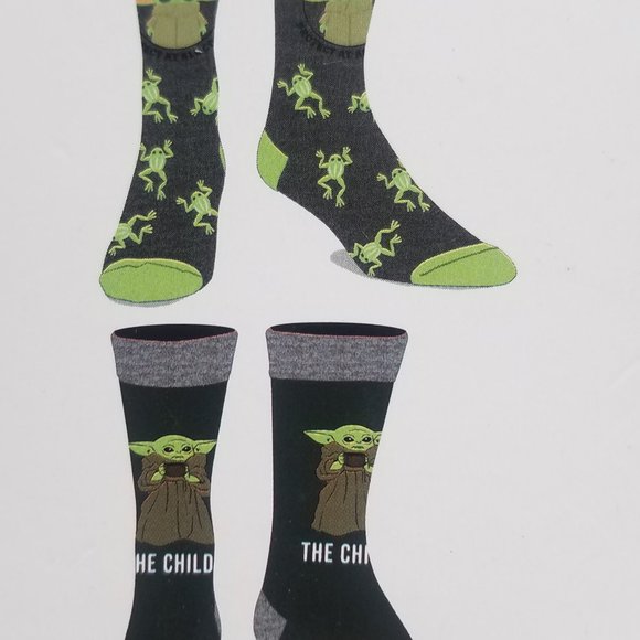 star wars  baby yoda mens casual crew socks 6 pair - Picture 2 of 6